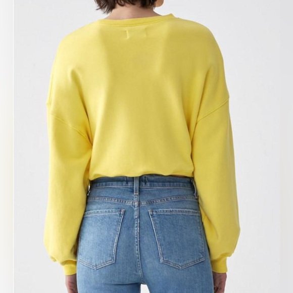AGOLDE
BALLOON SLEEVE CROPPED YELLOW CREWNECK SWEATSHIRT TOP SM - Picture 2 of 8